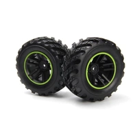 Blackzon Spryte Wheels/Tires Assembled (Black/Green)