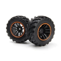 Blackzon Spryte Wheels/Tires Assembled (Black/Orange)