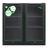 Back Bar Fridge - Double Door, 165L BLACK FINISH Reduced Heat, Noise and energy.**DISPLAY MODEL ONLY - 1 PER CUSTOMER**
