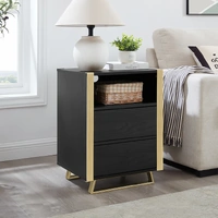 Criterion Capri Bedside Ready To Assemble Black Oak 480x400x650mm CAPRIBS480GBLK