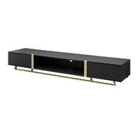 Criterion Capri TV Unit Lowline Ready To Assemble Black Oak 2000x450x316mm CAPRILL2000GBLK
