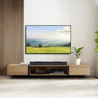 Criterion Capri TV Unit Lowline Ready To Assemble Oak 2000x450x316mm CAPRILL2000OAK
