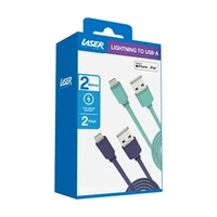 Laser Twin Pack 2m MFi to USB-A Cables AA FD CB-AF2MFI-410