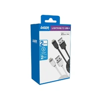 Laser 2m MFi Lightning to USB-A Cable 2 Pack White/Black CB-MFIA2WB2-L