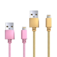 Laser 2m MFi Lightning to USB-A Cable 2 Pack Nylon Braid Gold/Pink CB-MFIANGP2-L