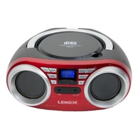 LENOXX BASIC PORTABLE CD PLAYER  RED, FM RADIO,         2 x 2 WATTS RMS, AC/DC