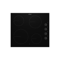 Chef 60cm 4 Zone Ceramic Cooktop with Knob Control Black CHC6402BD