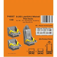 CMK 1/48 B-25D Late/G/H/J Mitchell Pilot Seats  / for HK  Acc. Miniatures Academy and Revell kits