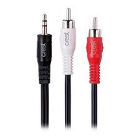 CREST STEREO AUDIO CABLE 3.5MM PLUG TO 2XRCA PLUGS 1.5M