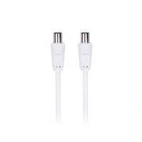 CREST ANTENNA CABLE DUAL SHIELD MALE TO MALE 1.5M WHITE