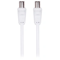 CREST ANTENNA CABLE DUAL SHIELD MALE TO MALE CONNECT 3M WHTE