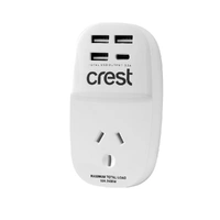 CREST POWER ADAPTOR 1 SOCKET 4 USB