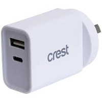CREST POWER WALL CHARGER DUAL USB C+A PD20W