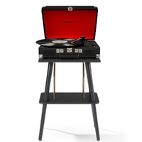 Crosley Cruiser Bluetooth Portable Turntable + Crosley Turntable Stand Bundle - Black