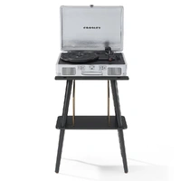 Crosley Cruiser Bluetooth Portable Turntable + Crosley Turntable Stand Bundle - Silver