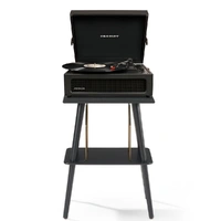 Crosley Voyager Bluetooth Portable Turntable + Crosley Turntable Stand Bundle - Black