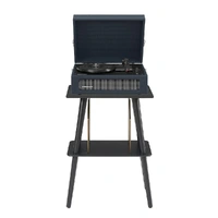 Crosley Voyager Bluetooth Portable Turntable + Entertainment Stand Bundle  - Navy