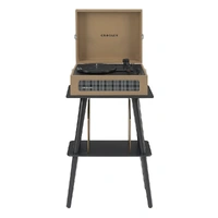 Crosley Voyager Bluetooth Portable Turntable + Entertainment Stand Bundle  - Tan