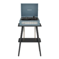 Crosley Voyager Bluetooth Portable Turntable + Entertainment Stand Bundle  - Washed Blue