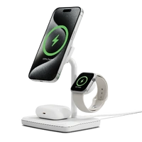 Cygnett ChargeBase Qi2 3-in-1 Magnetic Wireless Charger - White CY5070BUNCP