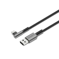 Cygnett Unite Right-Angle USB-C to USB-A (USB 2.0) Cable 1M - Black CY5106PCUSA