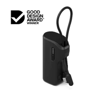 Cygnett ThumBoost 5K Power Bank with Semi-Integrated USB-C Cable  Onyx Black  CY5356PBCHE