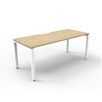 Deluxe Rapid Infinity 1 Person Single Sided Workstation - No Screen - Natural Oak Melamine and White Powder Coat D-IPLS1P1575-NO-WS