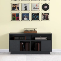 Tauris Edison Hifi Rack Ready To Assemble Black Oak 1400x400x685mm