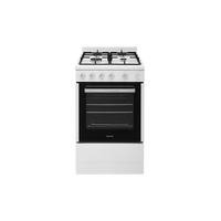 Euromaid 54cm Single Cavity Gas Oven & Gas Cooktop, Front Control - White EFS54FC-SGW