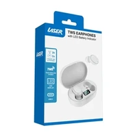Laser TWS Earphones with LED Battery Indicator White EP-TW25WH-359
