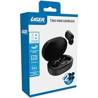 Laser Mini TWS Earbuds with ENC and LED Display Black EPS-EBDISB-283