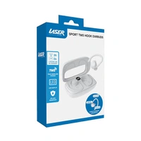 Laser Sports TWS Hook Earbuds with LED Display White EPS-SHDIW-313