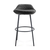 Eros Bar Stool - Charcoal Fabric/Black Powdercoat Base EROS-HS750-C457