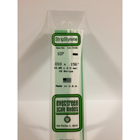 Evergreen White Polystyrene Strip 0.010 x 0.156 x 14" / 0.25mm x 4mm x 36cm (10)