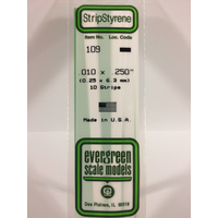 Evergreen White Polystyrene Strip 0.010 x 0.250 x 14" / 0.25mm x 6.4mm x 36cm (10)