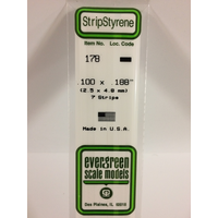 Evergreen White Polystyrene Strip 0.100 x 0.188 x 14" / 2.5mm x 4.8mm x 36cm (7)