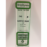 Evergreen White Polystyrene Quarter Round 0.030 x 14" / 0.76mm x 36cm (5)