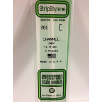 Evergreen White Polystyrene Channel 0.060 x 14" / 1.5mm x 36cm (4)