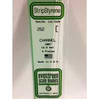 Evergreen White Polystyrene Channel 0.080 x 14" / 2mm x 36cm (4)