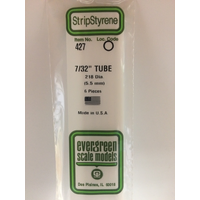 Evergreen White Polystyrene Round Tube 0.219 x 24" / 5.6mm x 61cm (6)