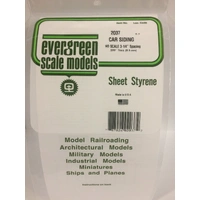 Evergreen White Polystyrene HO-Scale Car Siding Sheet 0.02 x 6 x 12" / 0.51mm x 15cm x 30cm (1)