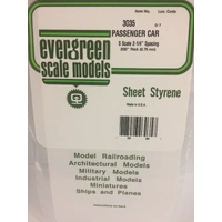 Evergreen White Polystyrene S-Scale Siding 0.020 x 6 x 12" / 0.51mm x 15cm x 30cm (1)