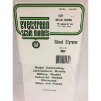 Evergreen White Polystyrene Metal Siding Sheet 0.125 x 6 x 12" / 3.2mm x 15cm x 30cm (1)