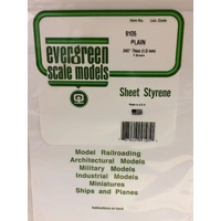 Evergreen White Polystyrene Sheet 0.040 x 8 x 21" / 1mm x 20cm x 53cm (3)