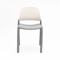 Flexi High Back Stacking Chair - Grey/White FLEXI-GREY-WH