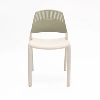 Flexi High Back Stacking Chair - White/Green FLEXI-WH-GREEN