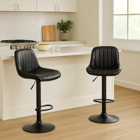 Urban Style Frank Bar Stool Set of 2 RTA Black 500x580x1180mm FRANKBSS2BLK