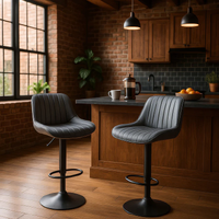 Urban Style Frank Bar Stool Set of 2 RTA Grey 500x580x1180mm FRANKBSS2GRY