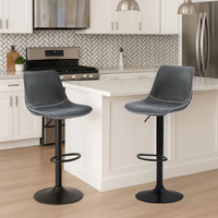Urban Style Gary Bar Stool Set of 2 RTA Black 490x420x1100mm GARYBSS2BLK