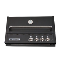 CROSSRAY Xplor Black Outdoor Kitchen with 4 Burner In-Built Gas BBQ and Black Sintered Stone Benchtops GD4KB-01